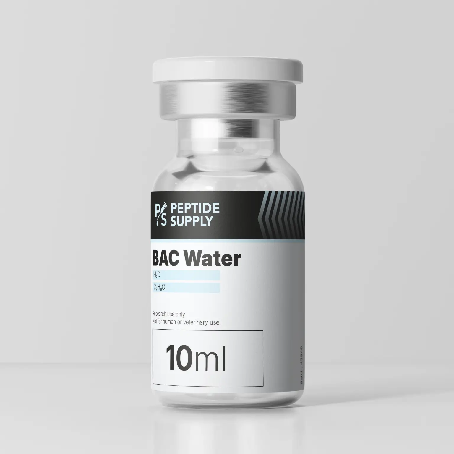 Bacteriostatic water vial for lab use